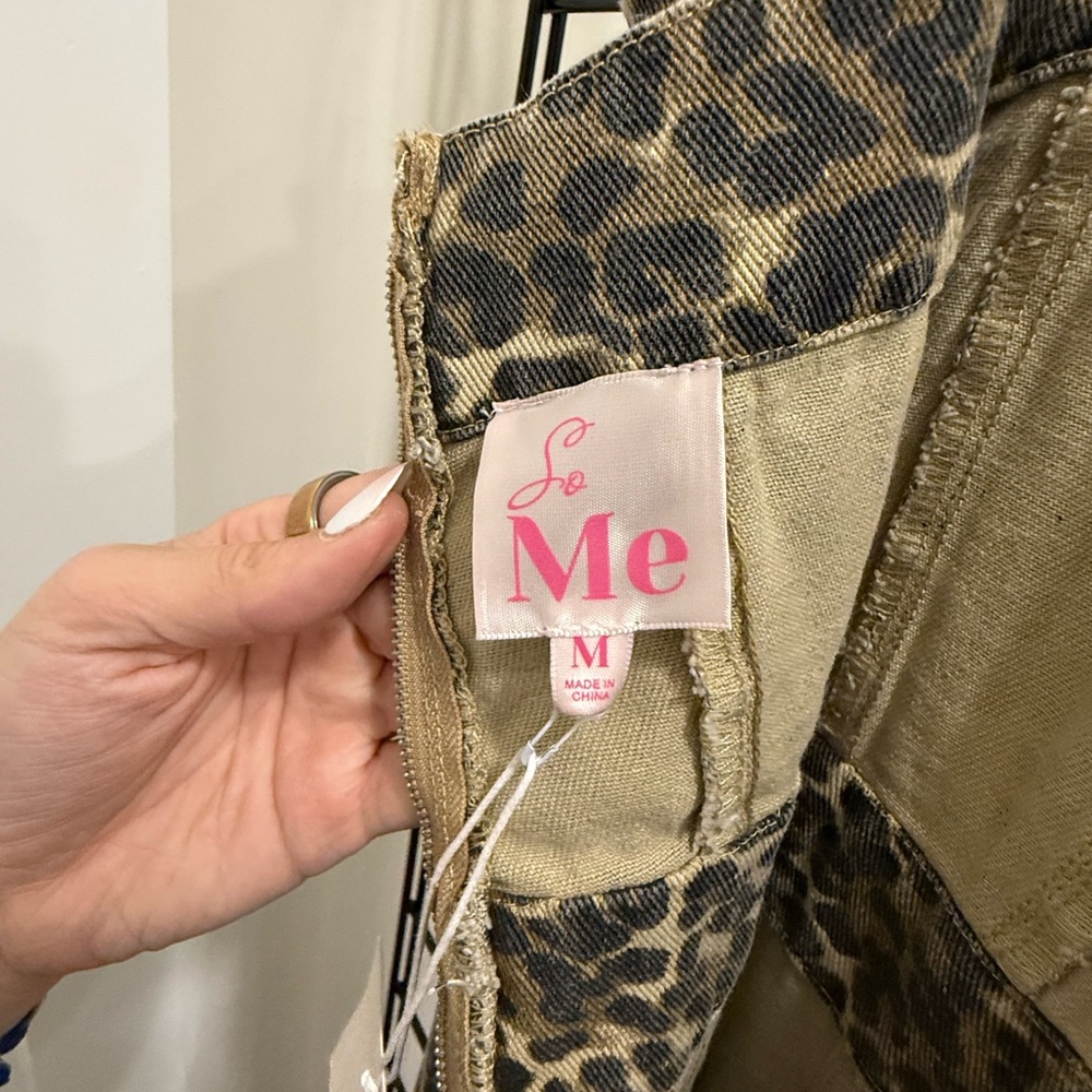 Leopard Print jumpsuit overalls with Pockets - Picture 4 of 5